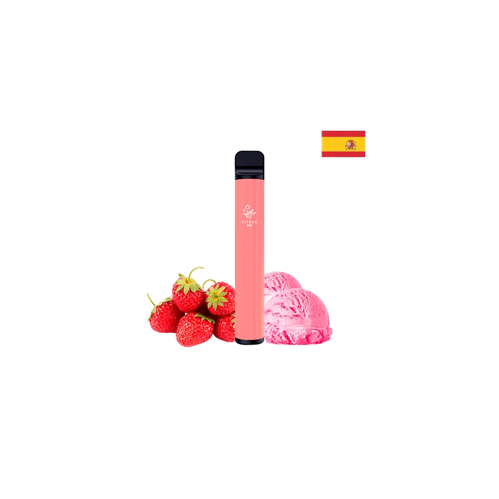 Vaper Desechable Sin Nicotina ELF600 Strawberry Ice cream 0mg