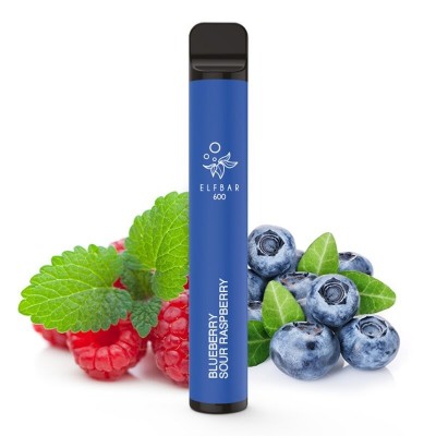 Vaper Desechable Sin Nicotina ELF600 Blueberry Sour Raspberry 0mg