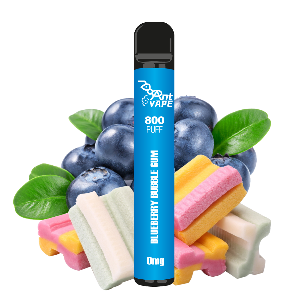 AntVape 800Puffs Blueberry Bubble Gum Sin Nicotina