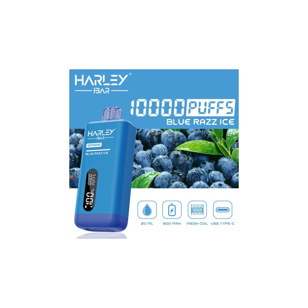 Harley Bar GD10000 Blue Razz Ice